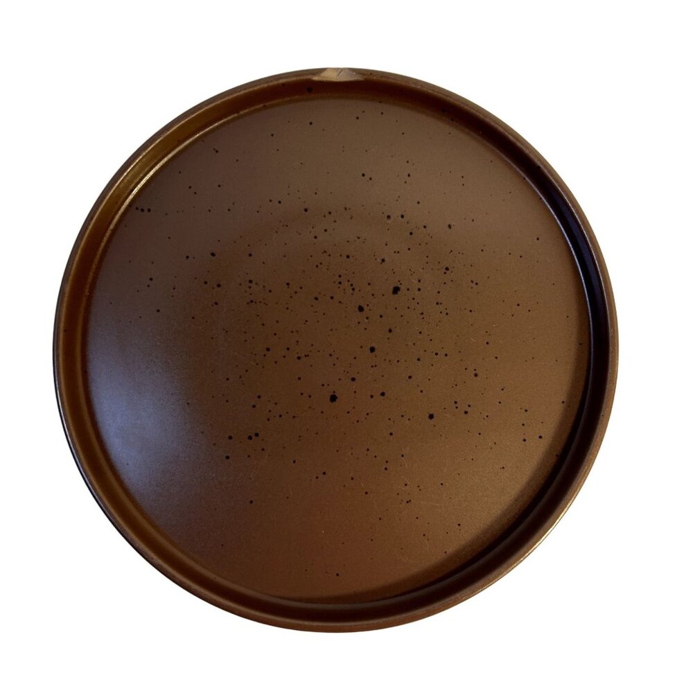 Stone + Lain Speckled Matte Brown 10 1/4" Stoneware Chipped Rim Dinner Plate